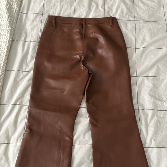Never worn Aritzia faux leather pants in cognac color - Picture 3 of 3